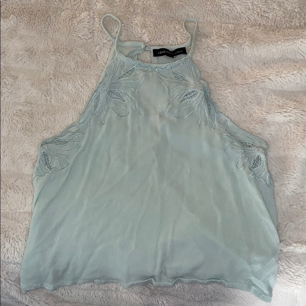 light blue loose fitting crop top - Picture 1 of 2